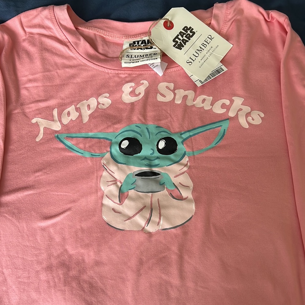Women’s Star Wars Baby Yoda Pajamas, Size XL, Pink, Gray, Slumber